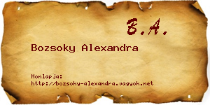 Bozsoky Alexandra névjegykártya
